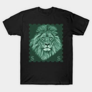 Engraved effect of money with lion T-Shirt